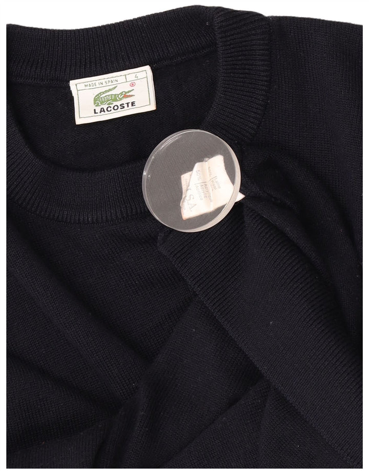 Lacoste Herre Crew Neck Jumper Sweater Størrelse 4 Medium Navy Blue Uld