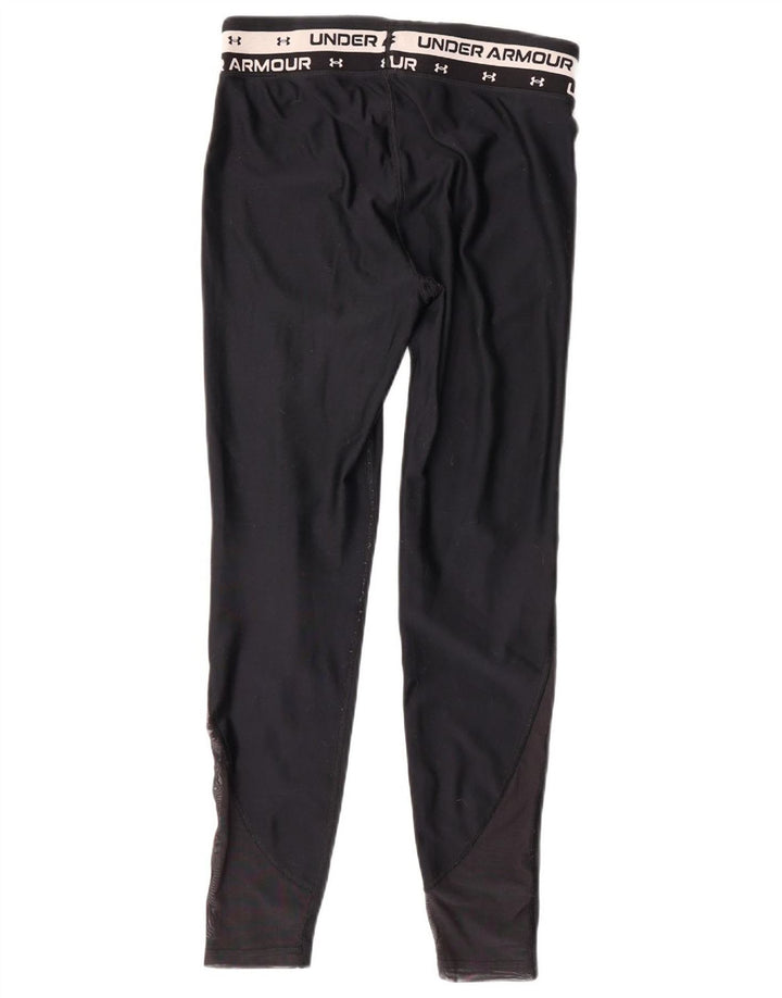 UNDER ARMOUR Boys Graphic Leggings 11-12 Years Large Black Polyester