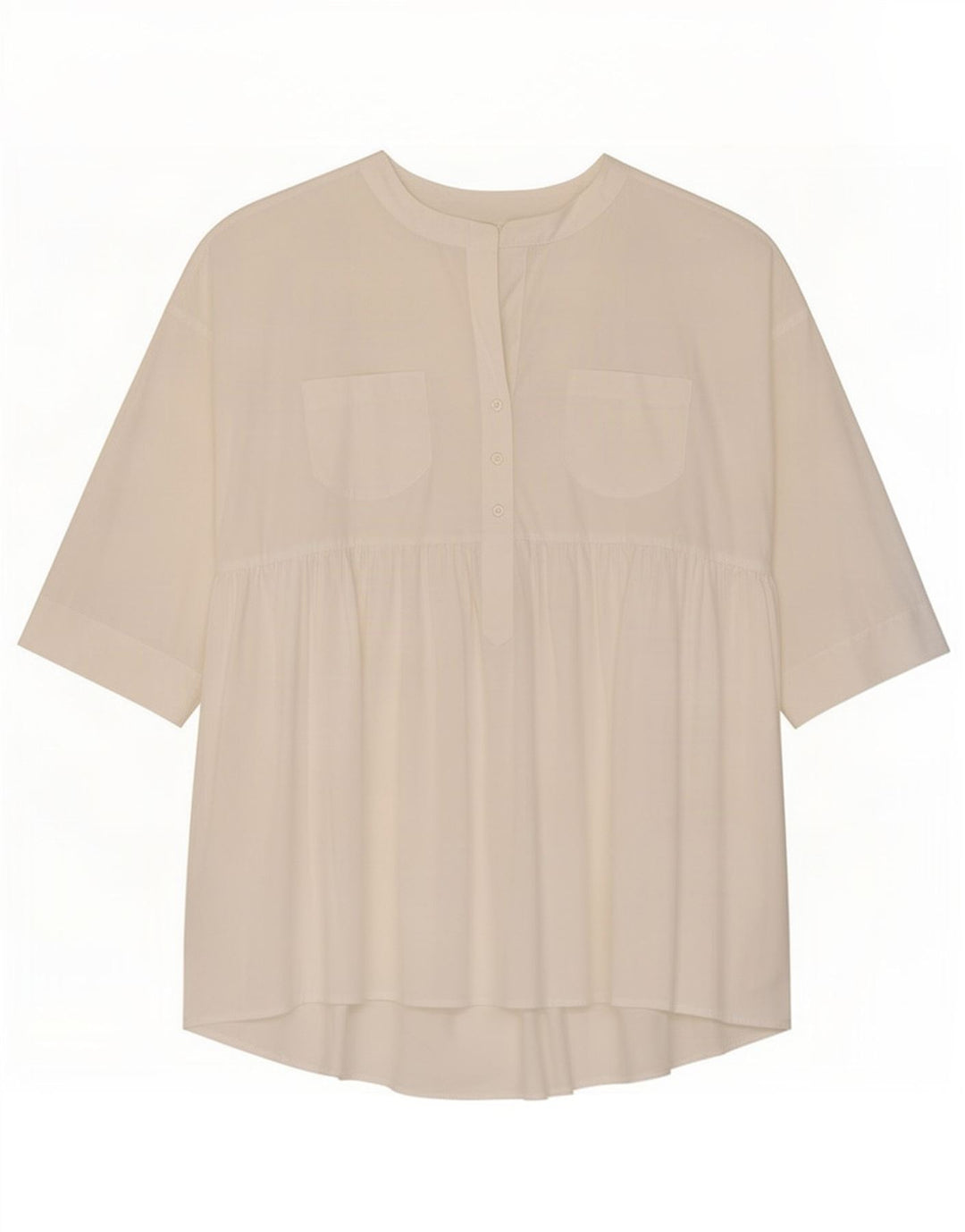 Benetton Dame 3/4 ærmet Tunika Top UK 16 Large White