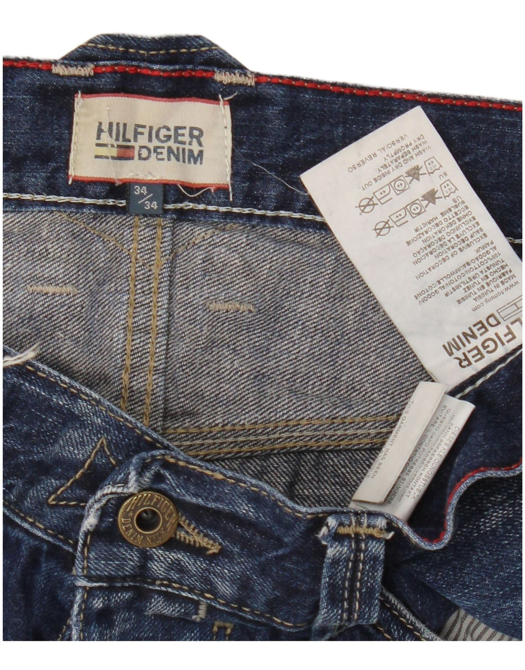 TOMMY HILFIGER Bootcut jeans til mænd W34 L34 Marineblå bomuld