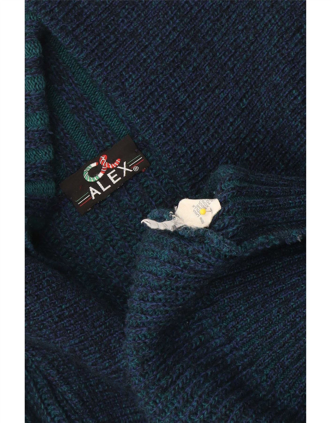 ALEX Herre cardigan sweater IT 54 XL Marineblå Colourblock Uld