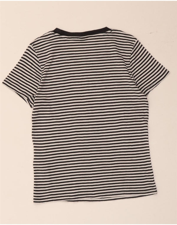 Levi's Dame T-Shirt Top UK 10 Lille sort nålestribet bomuld