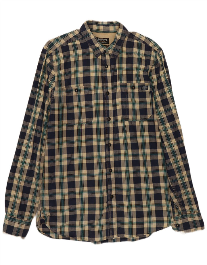 JACK & JONES Flanelskjorte til mænd Medium marineblå ternet bomuld