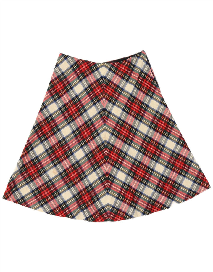 Vintage A-line nederdel til kvinder W32 Stor flerfarvet plaid