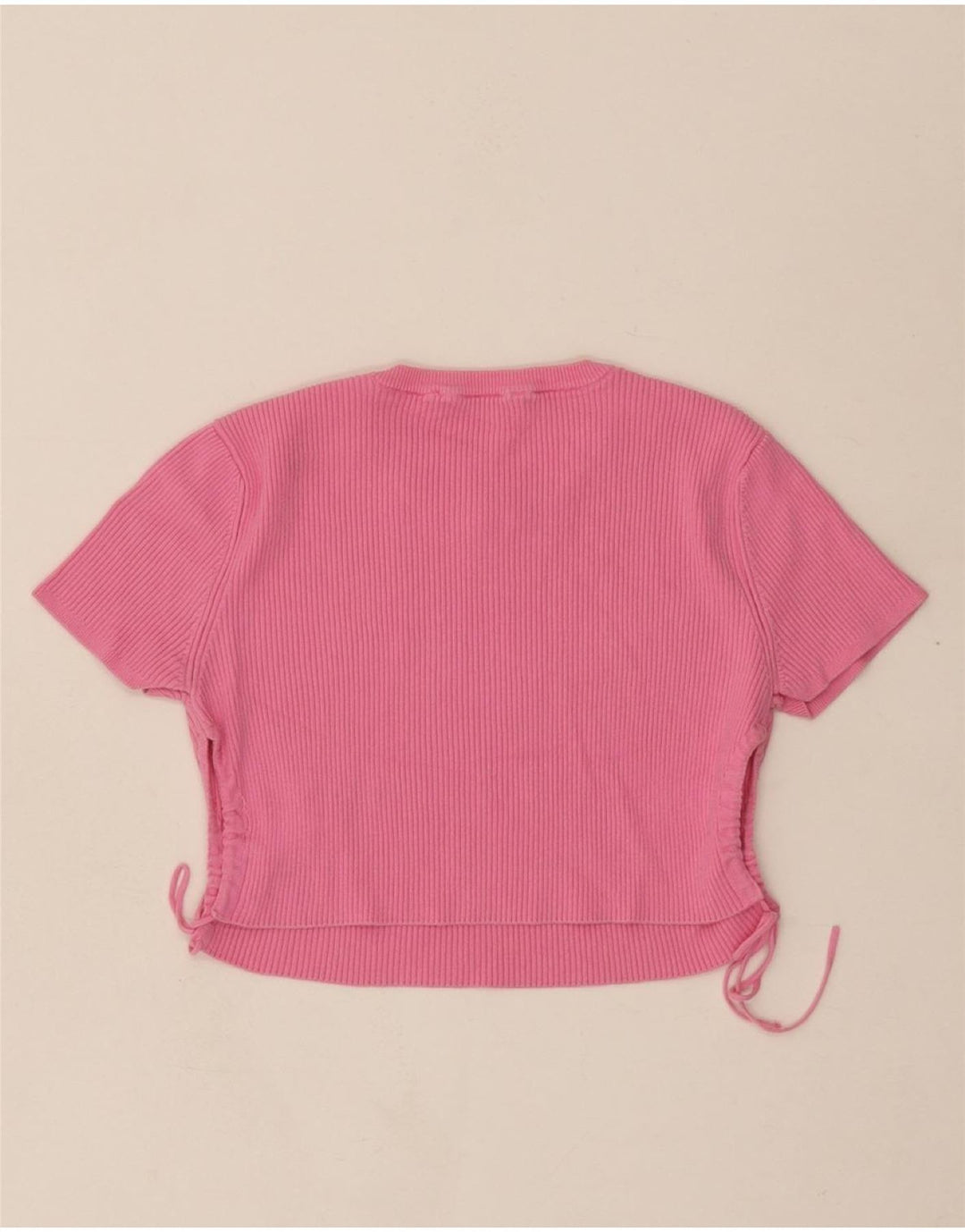 ZARA Womens Crop T-Shirt Top UK 14 Large Pink Vintage Zara and Second-Hand Zara from Messina Hembry 