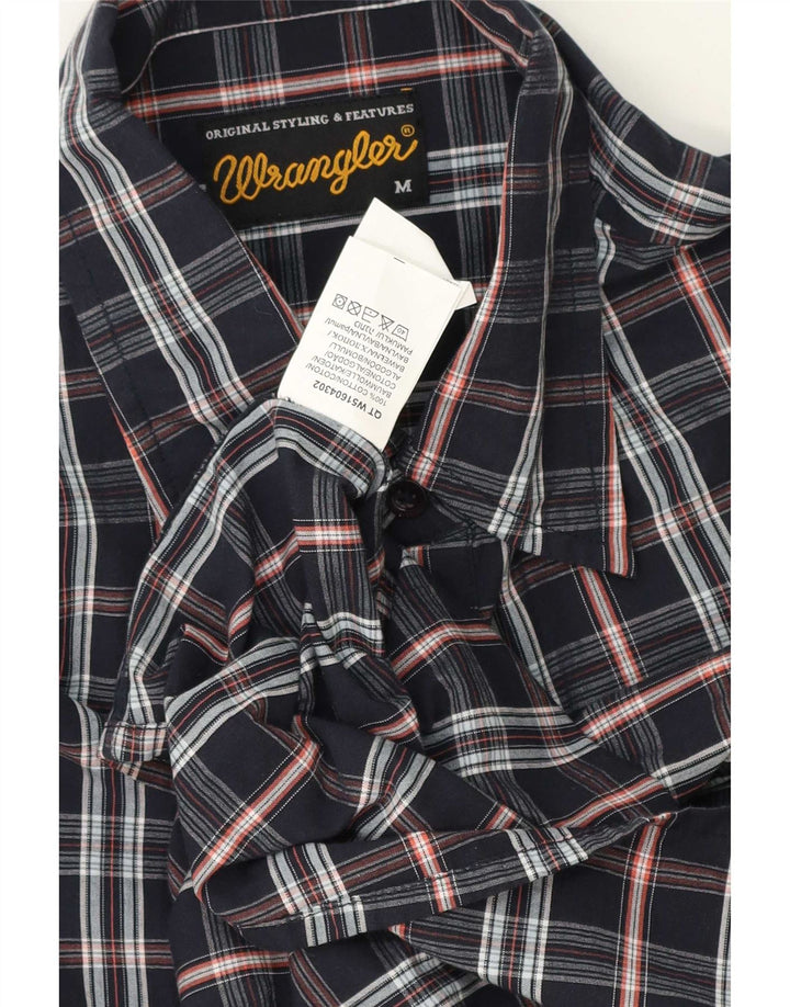 Wrangler herreskjorte medium marineblå ternet bomuld
