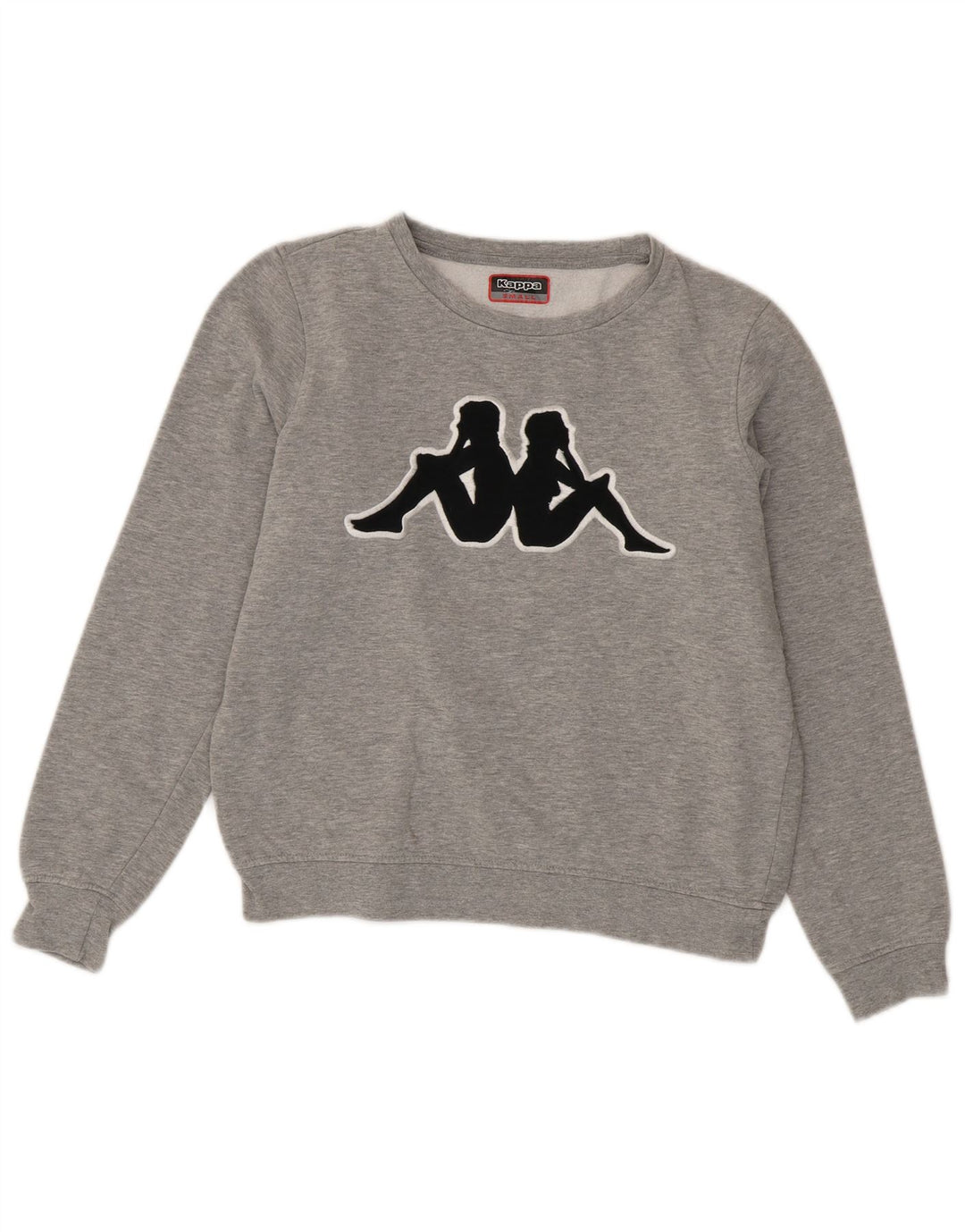 Kappa Dame Grafisk Oversized Sweatshirt Jumper UK 10 Lille Grå Bomuld