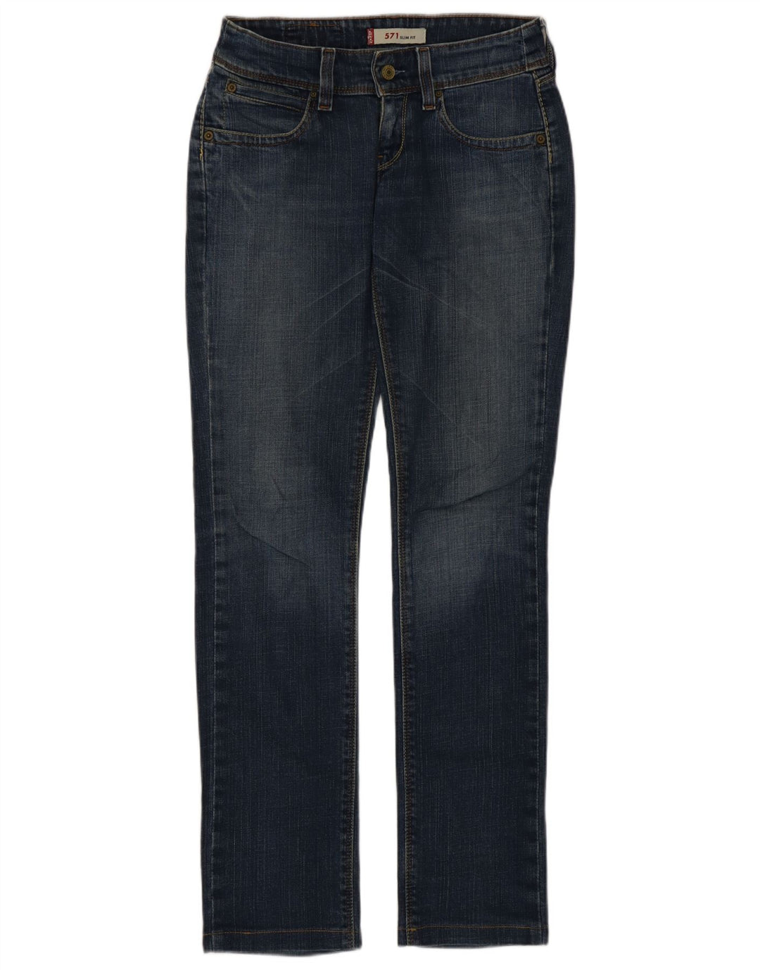 Levi's Dame 571 Slim Jeans W27 L31 Blå Bomuld