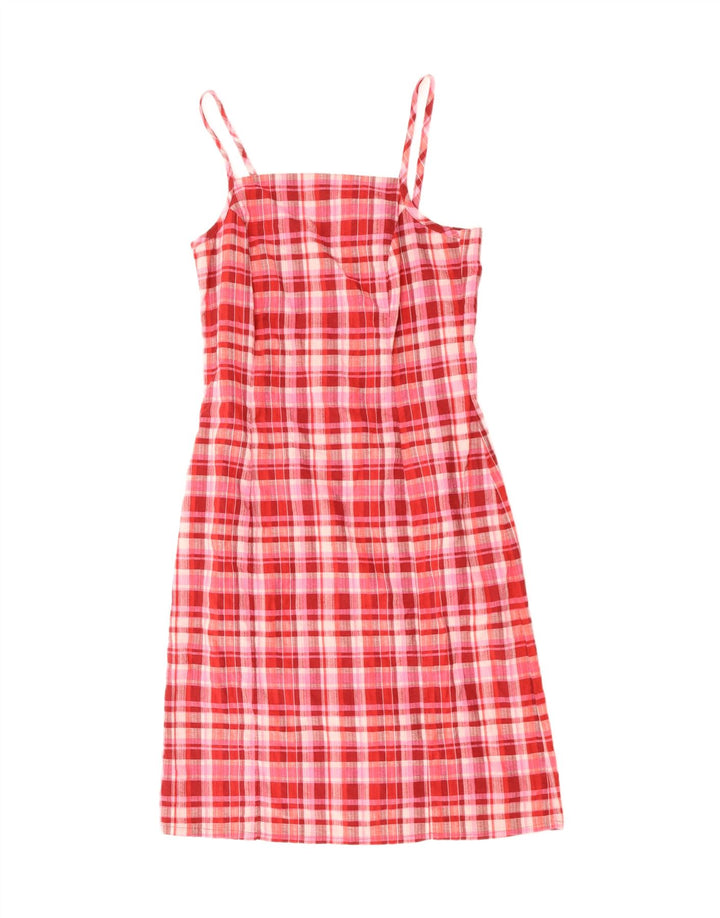VINTAGE Dame Slip Dress UK 10 Small Pink Check