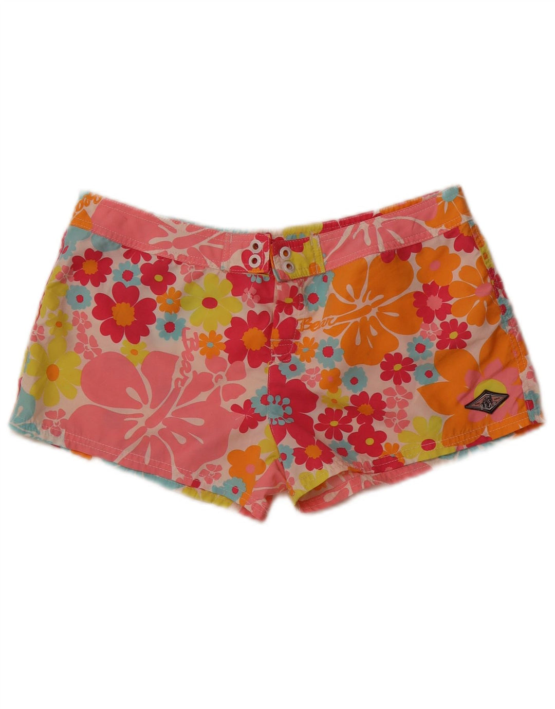 Bear Womens Badeshorts UK 14 Large Multicolored Floral Polyester