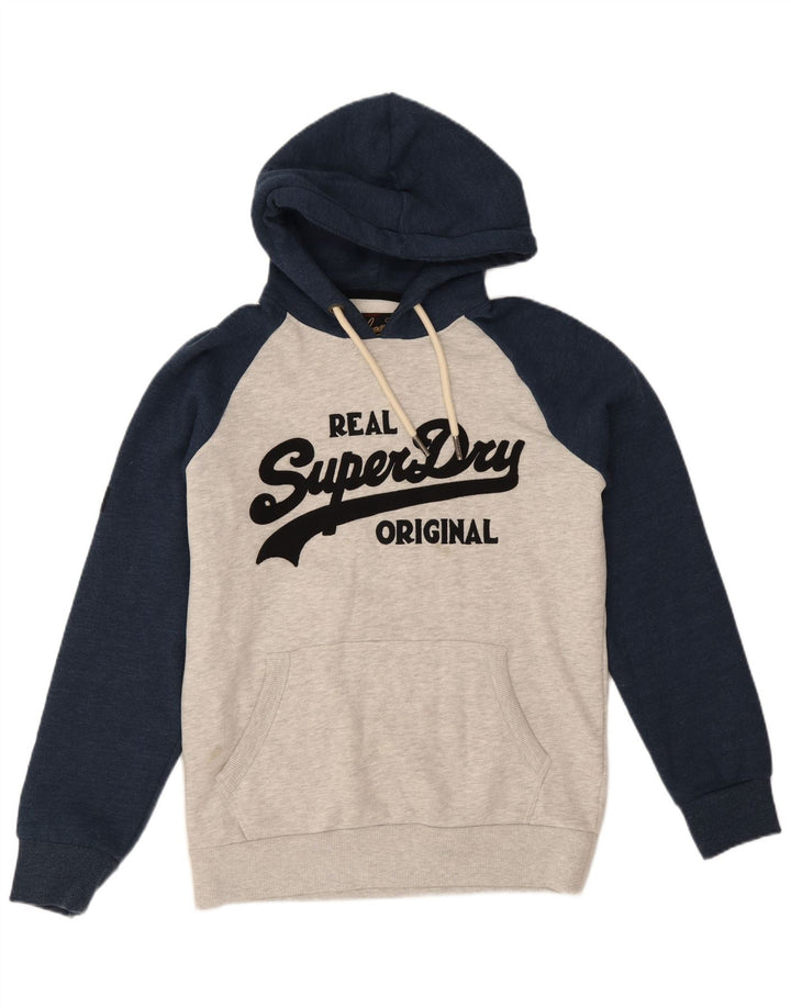 Superdry Grafisk hættetrøje til mænd mellemgrå Colourblock Bomuld
