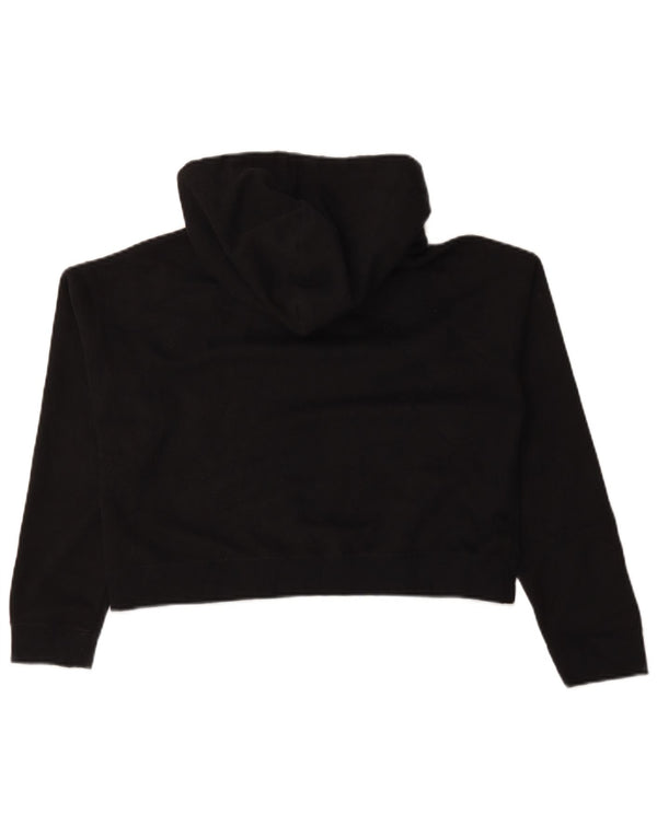 Adidas Womens Crop Oversized Hoodie Jumper UK 6 XS Sort Polyester