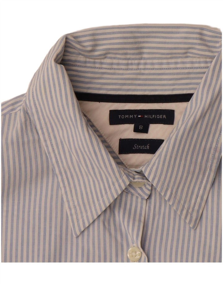 Tommy Hilfiger Dameskjorte US 8 Medium Blue Pinstripe Cotton