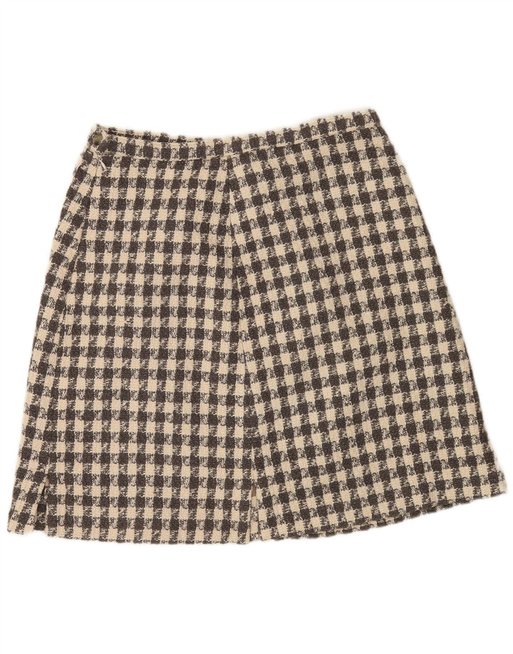 Vintage dame A-line nederdel W32 stor beige ternet