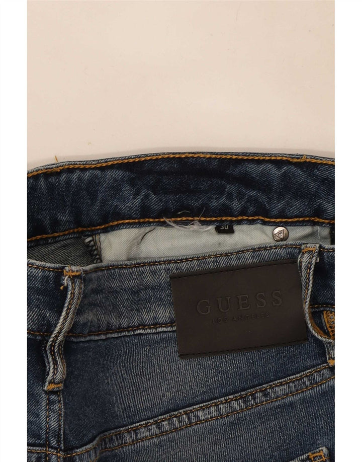 Guess Womens Distressed Slim Jeans W30 L29 Blå