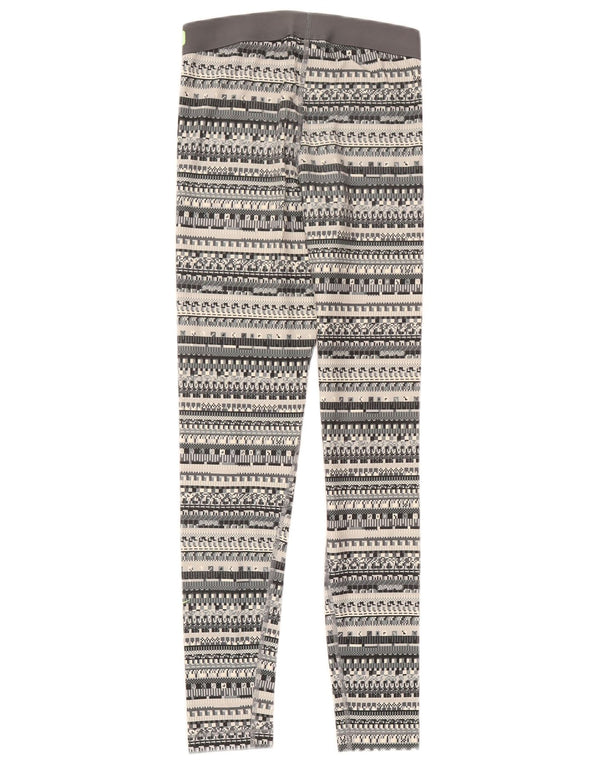 Nike Dame Dri Fit Leggings UK 12 Medium Grey Fair Isle Bomuld