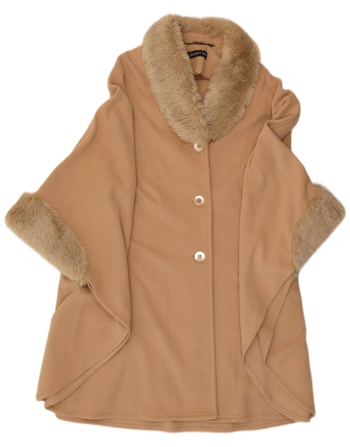 Jacques Vert Dame Poncho Coat One Size Beige Uld