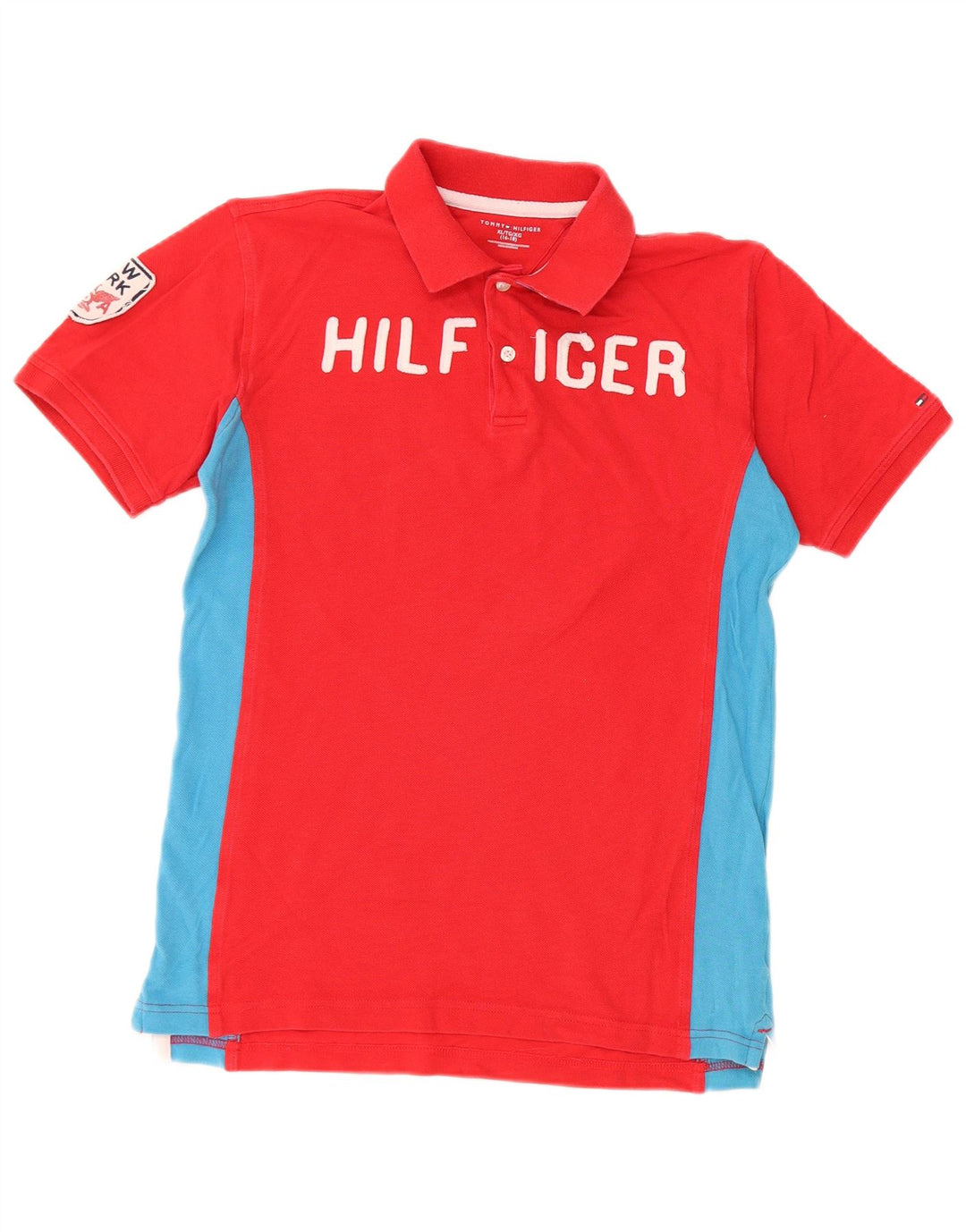 TOMMY HILFIGER Grafisk drengepoloskjorte 15-16 år XL Rød Colourblock