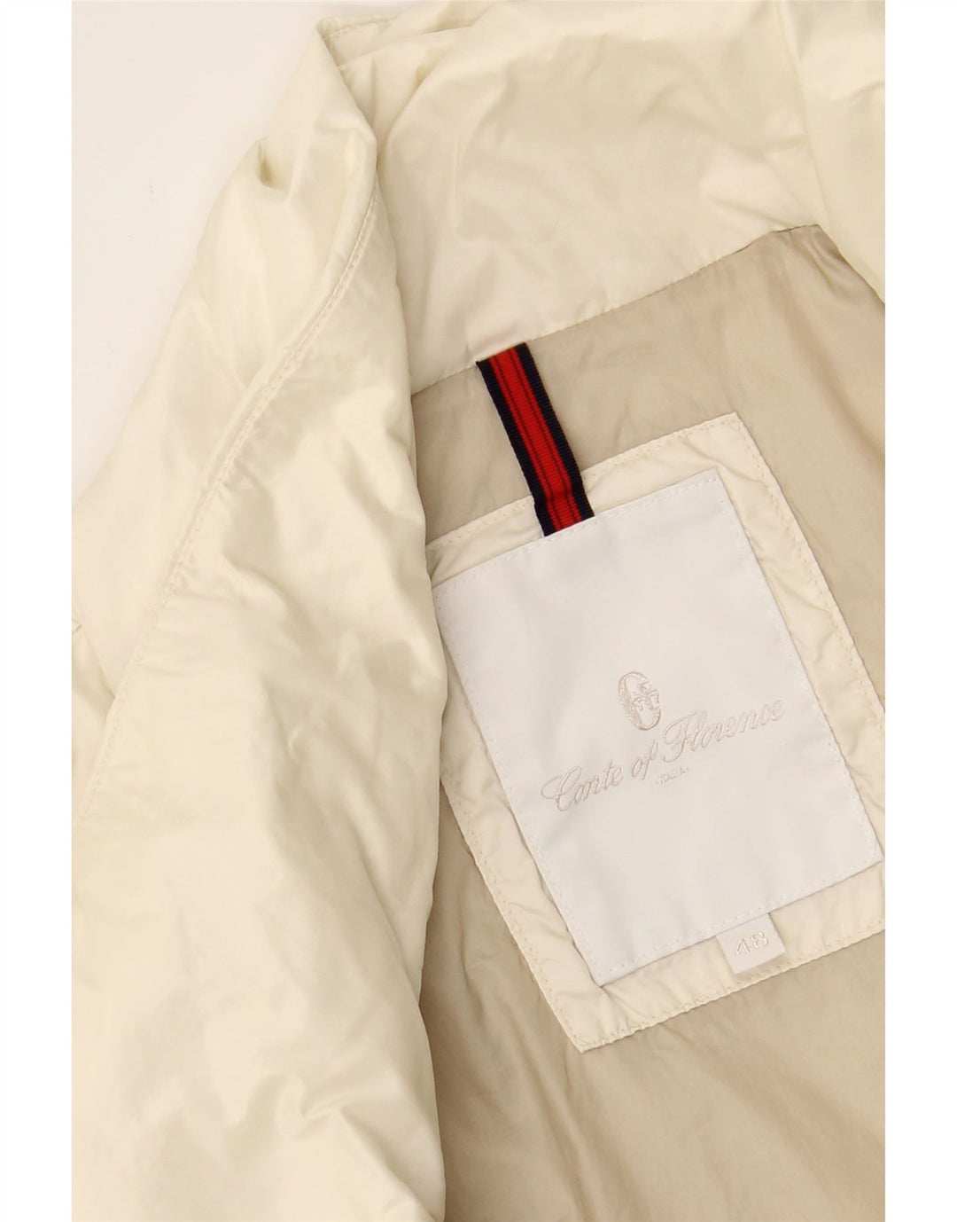 CONTE OF FLORENCE Womens Padded Jacket IT 48 XL Off White Vintage Conte of Florence and Second-Hand Conte of Florence from Messina Hembry 