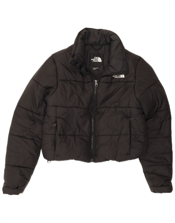 THE NORTH FACE Dame Crop Polstret jakke UK 10 Lille sort polyester