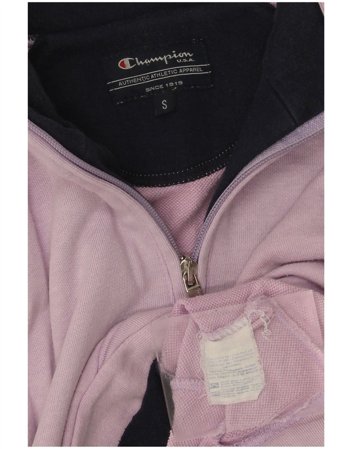 Champion Herre Zip Neck Sweatshirt Jumper lille lilla bomuld