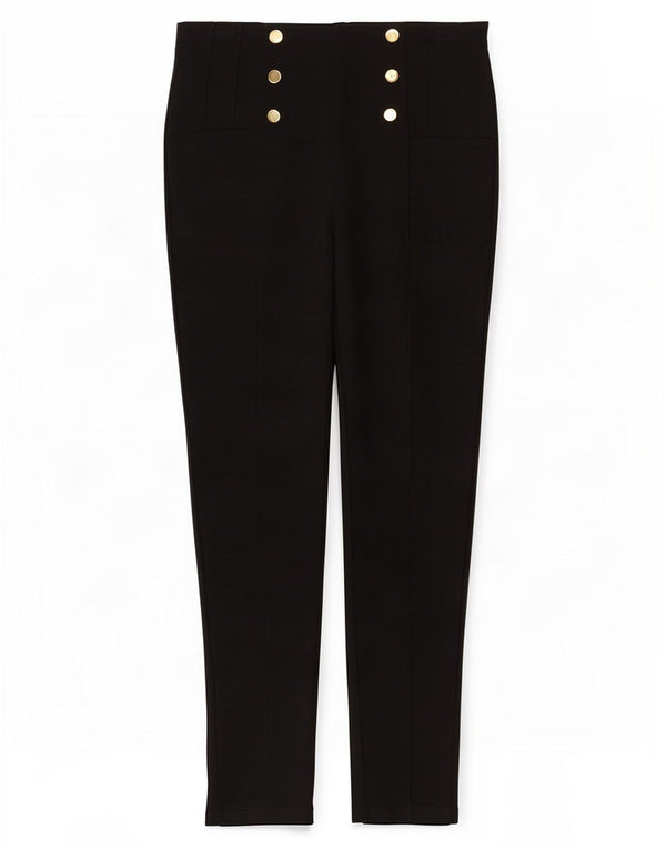 Zara kvinders højtaljede skinny cropped bukser store W30 L26 sort viskose