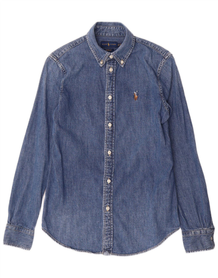Ralph Lauren Herre Custom Fit denimskjorte lille blå bomuld