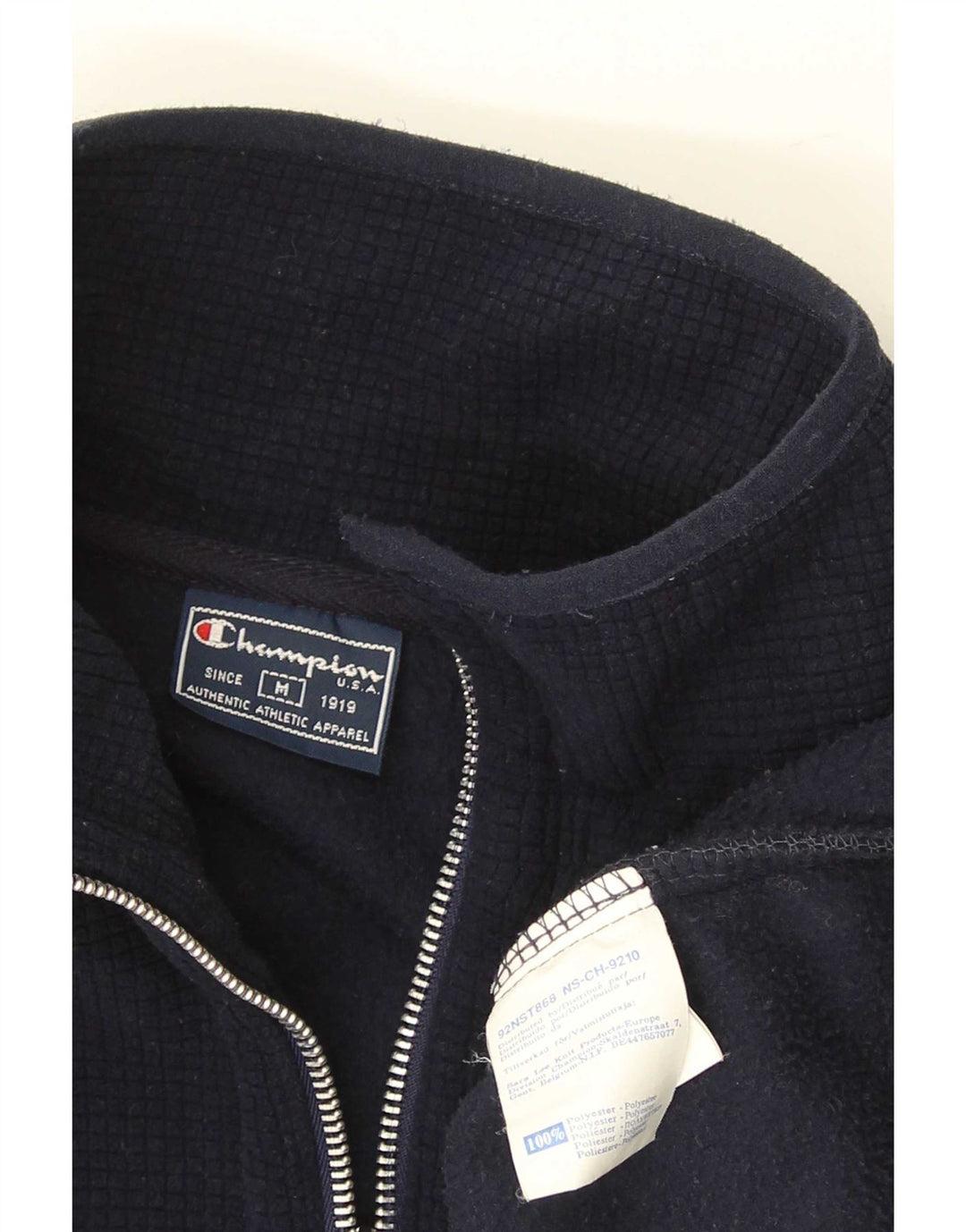 Champion Herre Fleecejakke UK 38 Medium Navy Blue Polyester