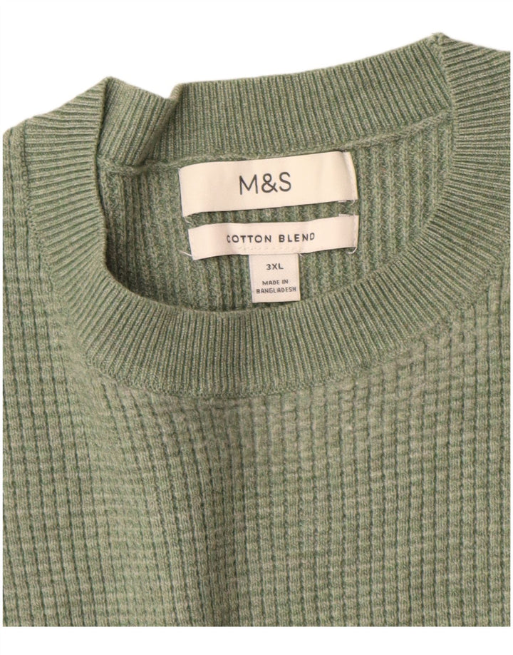 Marks & Spencer Herre sweater med rund hals 3XL grøn polyester