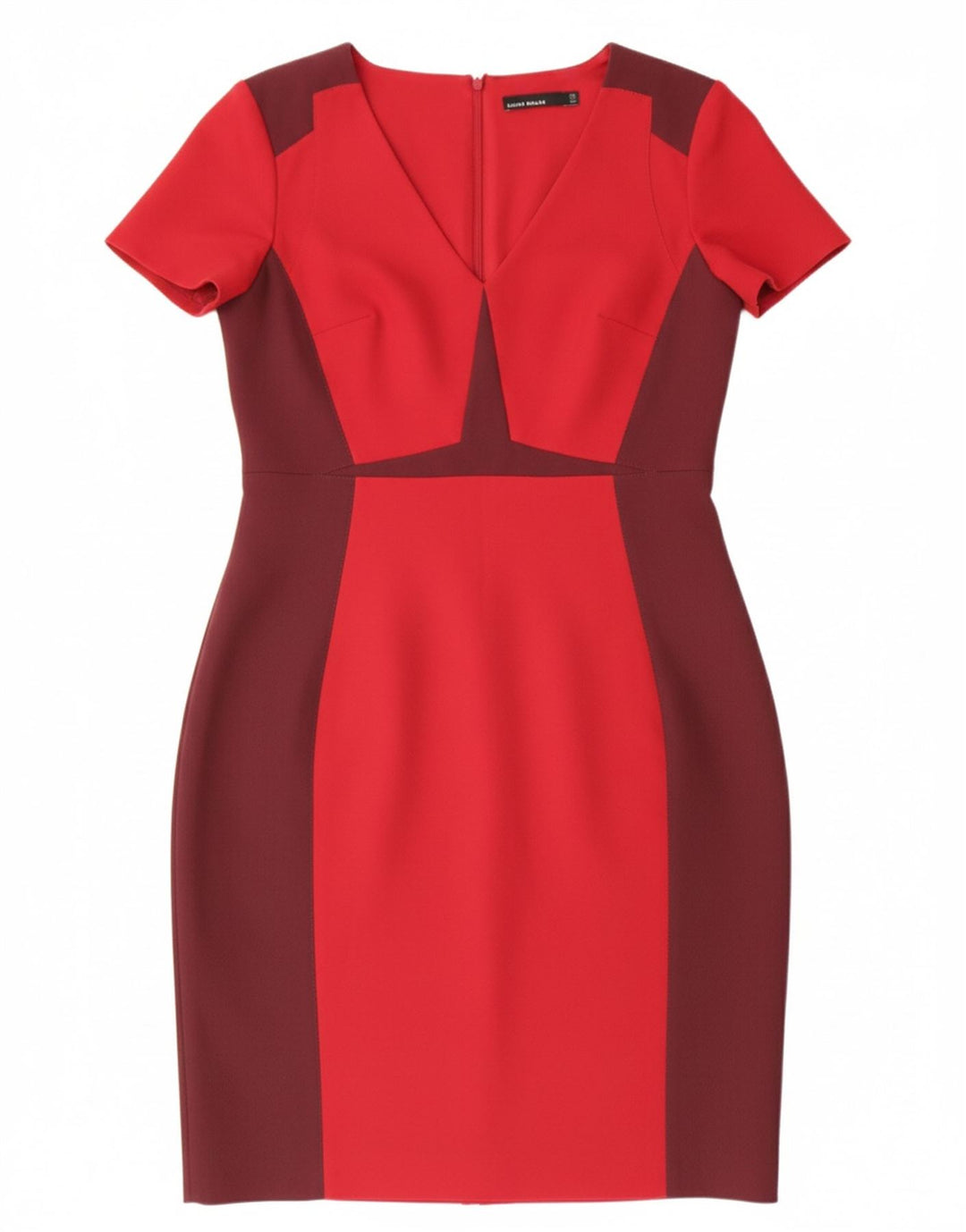 KAREN MILLEN Womens Sheath Dress UK 16 Large Red Colourblock Polyester