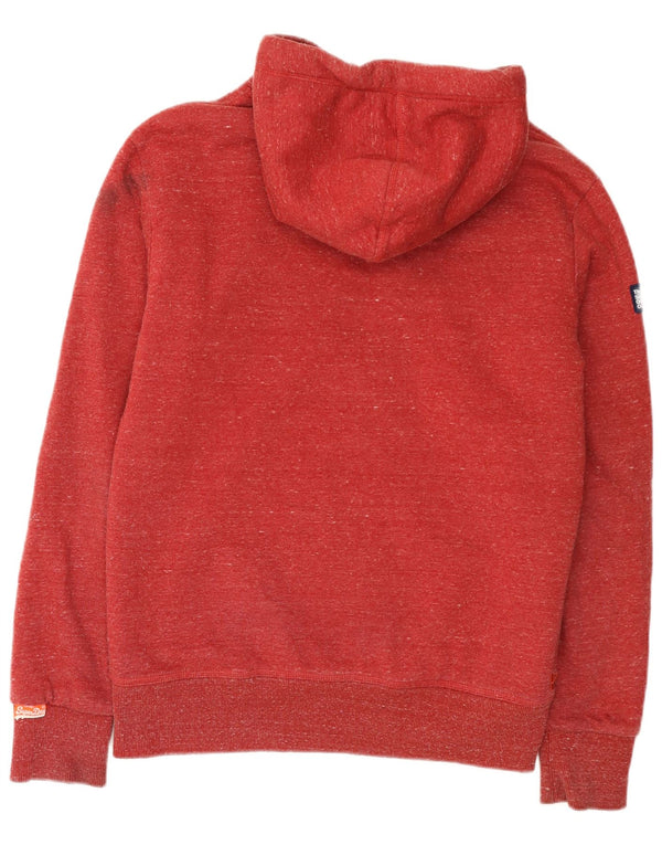 Superdry Sherpa-hættetrøje med lynlås til mænd Medium Rød Flecked Bomuld