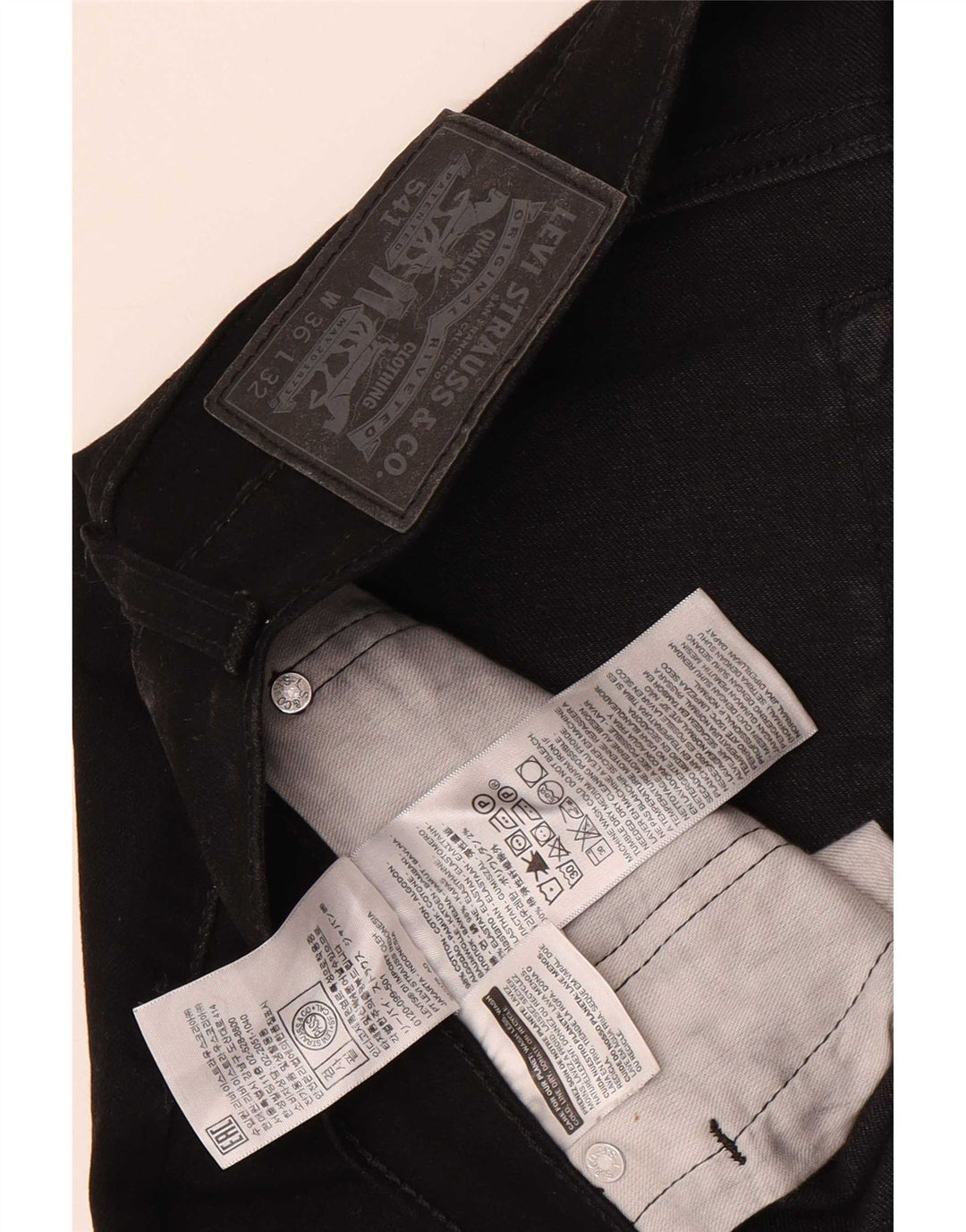 Levi's Herre 541 tilspidsede jeans W36 L32 sort bomuld