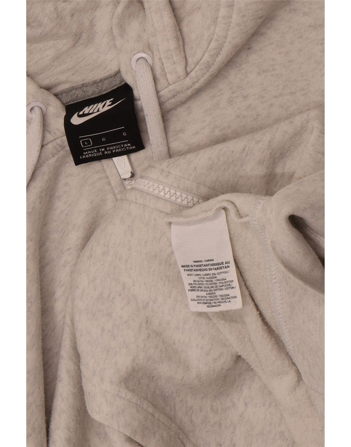 NIKE hættetrøje med lynlås til mænd, stor grå flækket bomuld