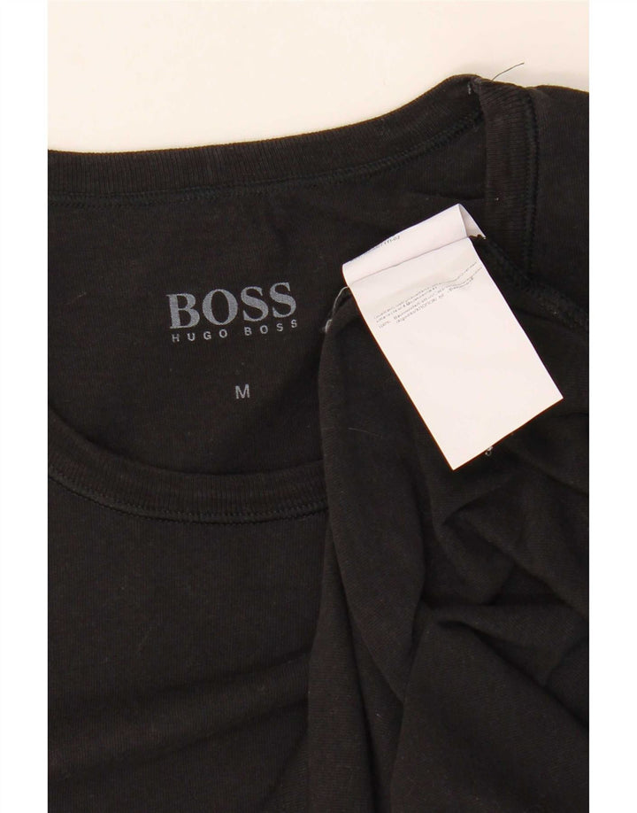 Hugo Boss Herre T-Shirt Top Medium Sort Bomuld