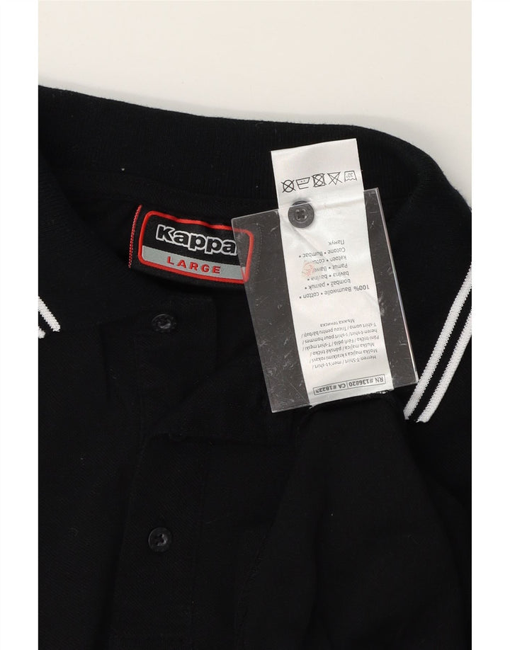KAPPA Mens Polo Shirt XL Black Cotton Vintage Kappa and Second-Hand Kappa from Messina Hembry 