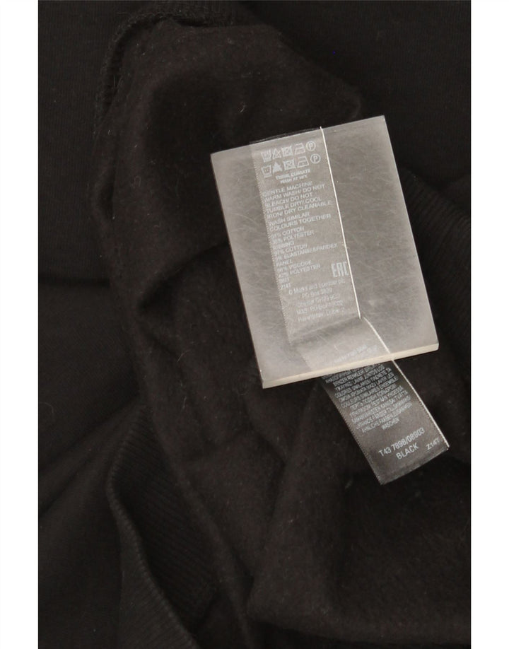 Marks & Spencer Dame Sweatshirt Jumper UK 12 Medium Sort Bomuld