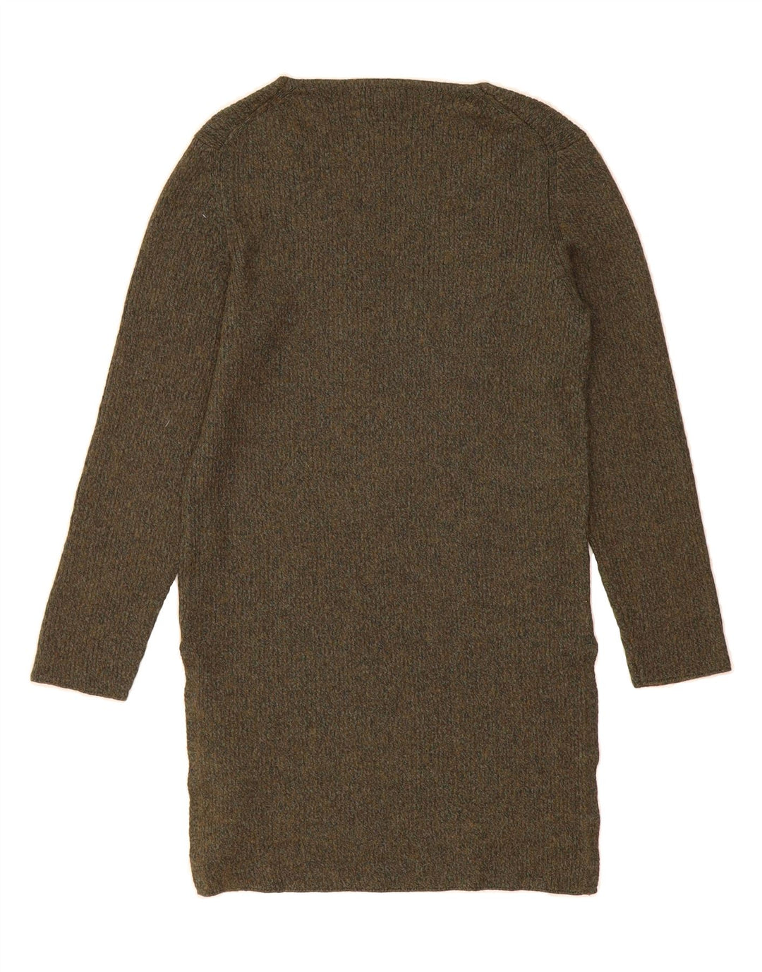 MASSIMO DUTTI Womens Longline V-Neck Jumper Sweater UK 14 Large Green Vintage Massimo Dutti and Second-Hand Massimo Dutti from Messina Hembry 