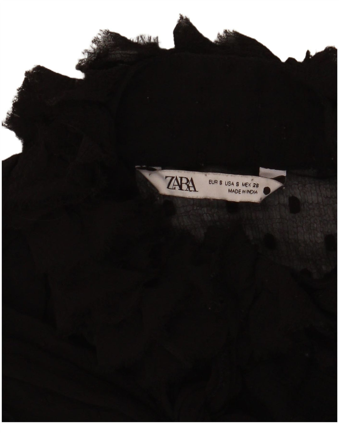 Zara Dame Oversized Bluse Top UK 10 Small Black Spotted