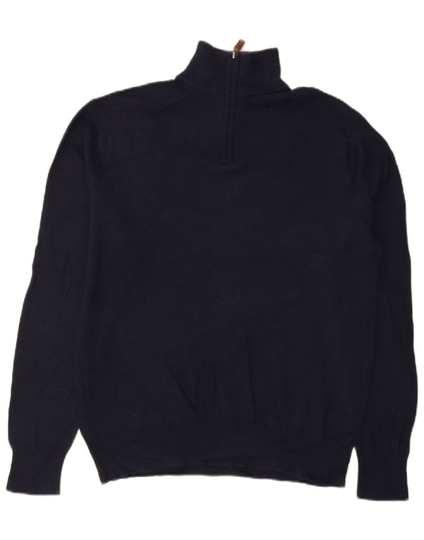 BONOBOS Herre Slim Fit Zip Neck Jumper Sweater Medium Navy Blue