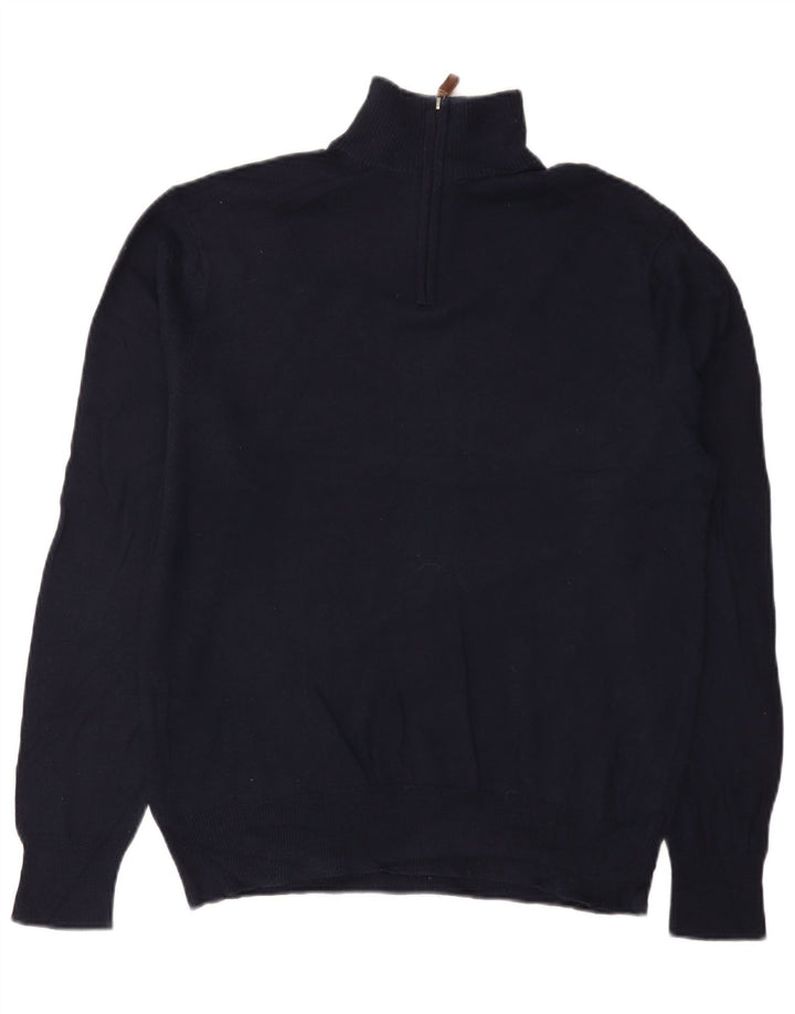 BONOBOS Herre Slim Fit Zip Neck Jumper Sweater Medium Navy Blue