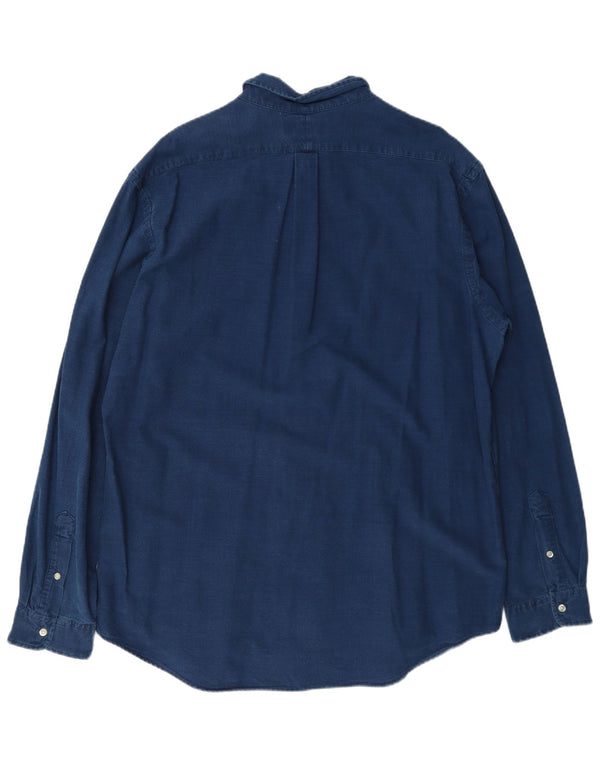 Ralph Lauren Herre Indigo Custom Fit skjorte 2XL marineblå bomuld