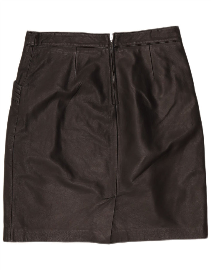 B.Young Womens Mini Læder Nederdel EU 38 Medium W30 Sort Læder