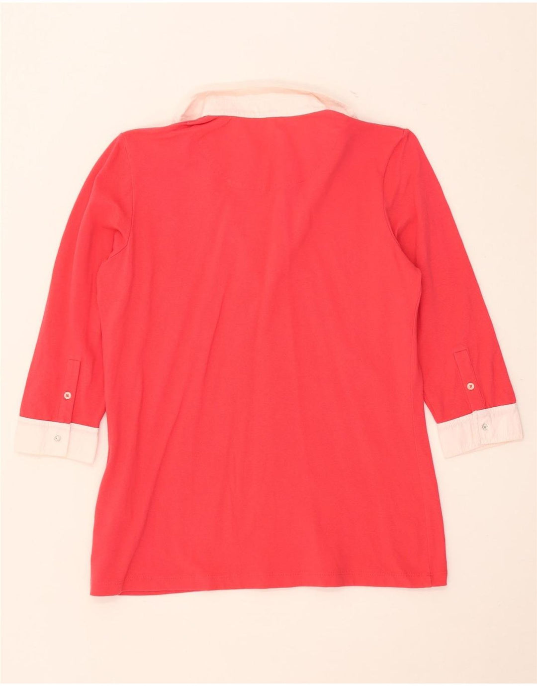 Perte by Krizia Dame 3/4-ærmet bluse Top UK 12 Medium Red Colourblock