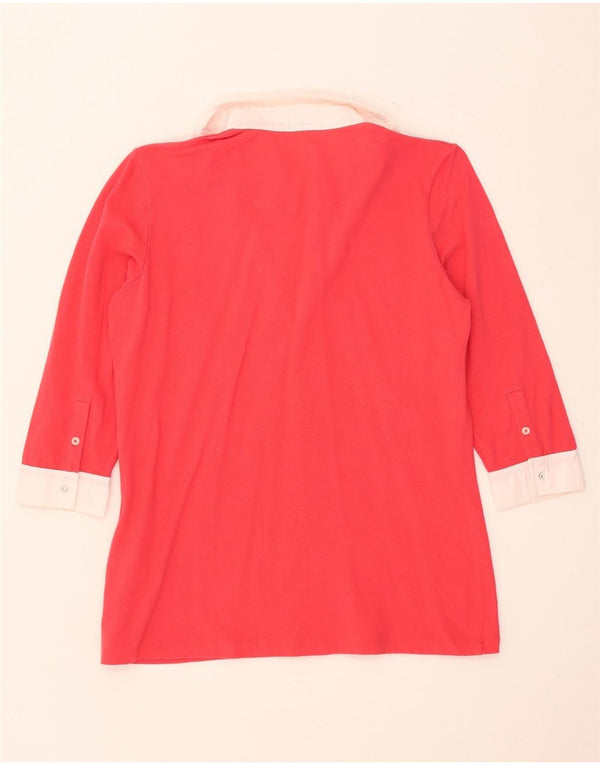 Perte by Krizia Dame 3/4-ærmet bluse Top UK 12 Medium Red Colourblock