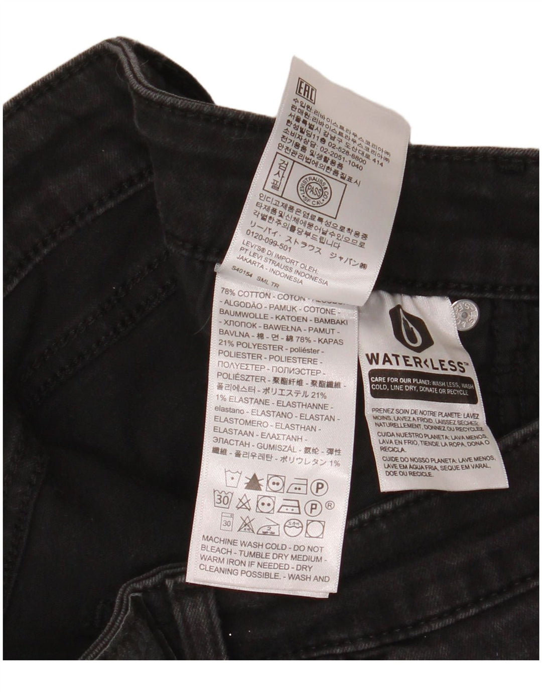 Levi's Dame 711 Skinny Jeans W32 L30 Sort Bomuld