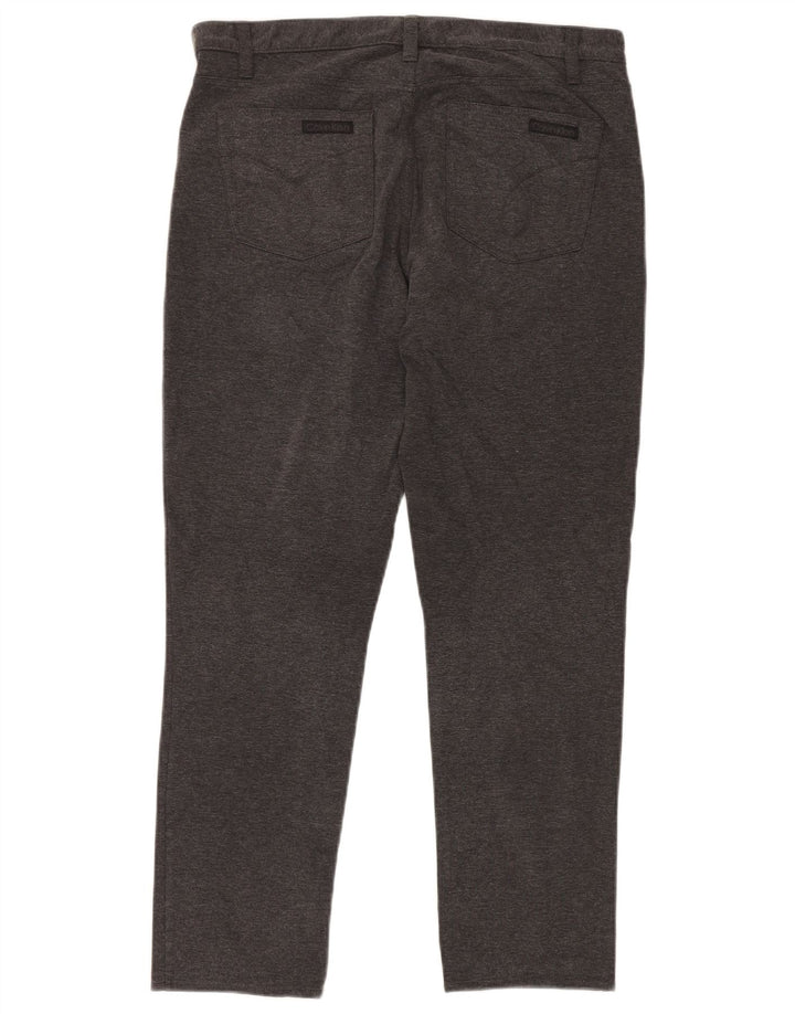 Calvin Klein Dame Slim Casual Bukser US 14 Large W32 L30 Grå Bomuld