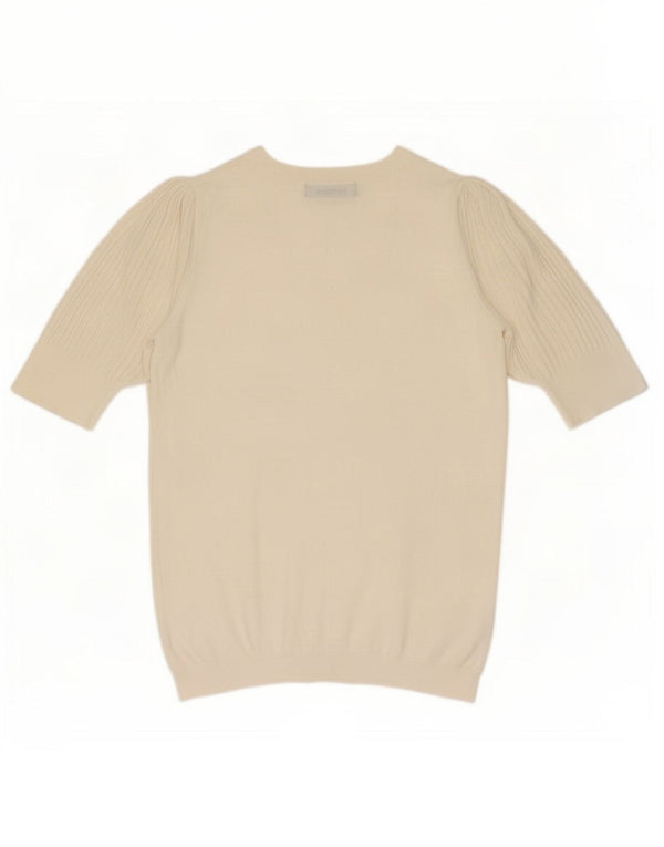 Marks & Spencer T-shirt top til kvinder UK 12 Medium Off White Viscose