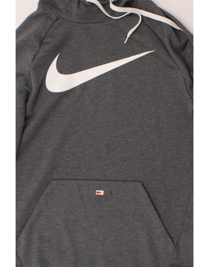 NIKE Mens Dri Fit Graphic Hoodie Jumper Medium Grey Polyester Vintage Nike and Second-Hand Nike from Messina Hembry 