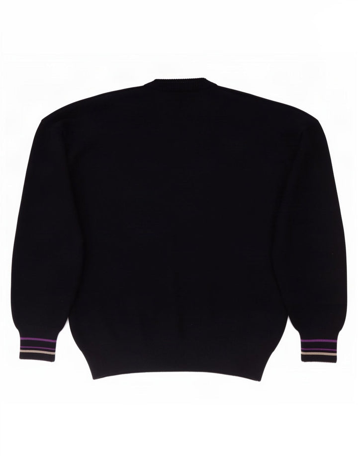 Il Granchio Herre V-hals sweater Medium Navy Blue Argyle/Diamond Wool