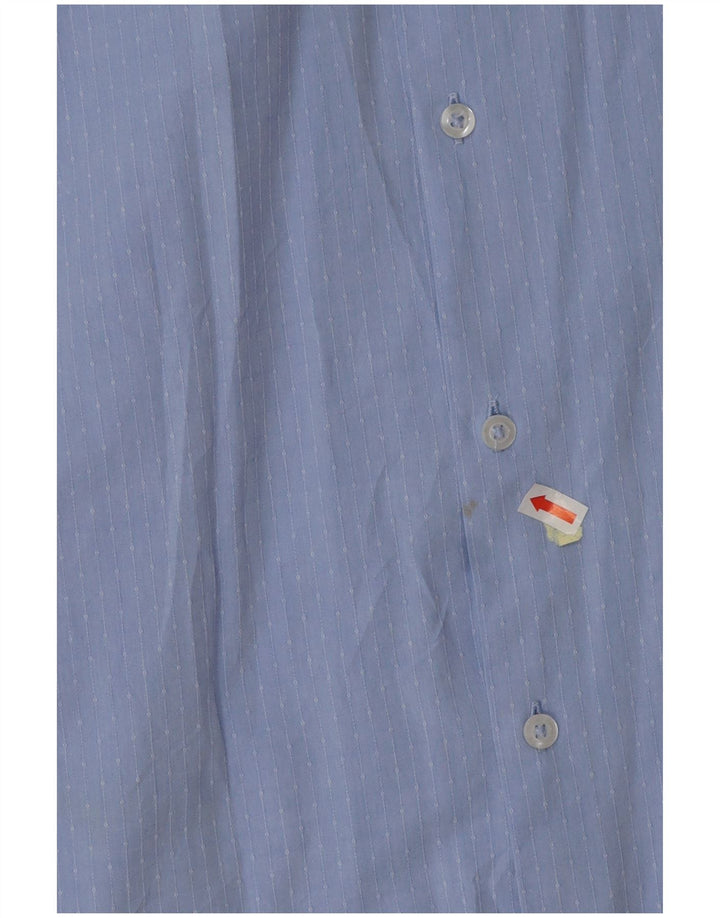 BENETTON drengeskjorte 13-14 år 3XL blå nålestribet bomuld